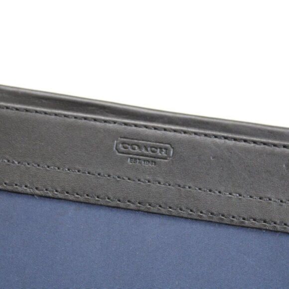 Coach Varick Navy Blue Nylon iPad Case Stand Sleeve Cover w/ Black Leather Trim - Picture 3 of 6